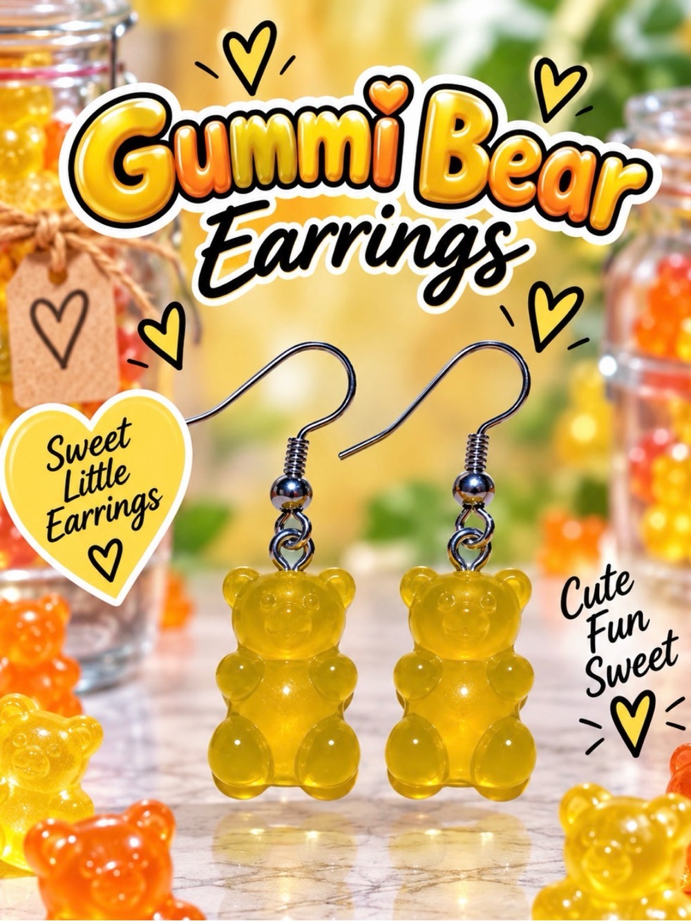 Gummi Bear Earrings - Yellow